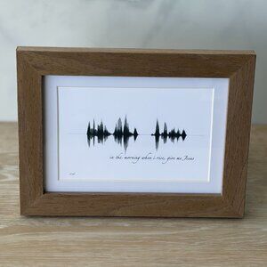 NEW In The Morning Soundwave Framed Wall Art 5x7in Black White Christian Rustic